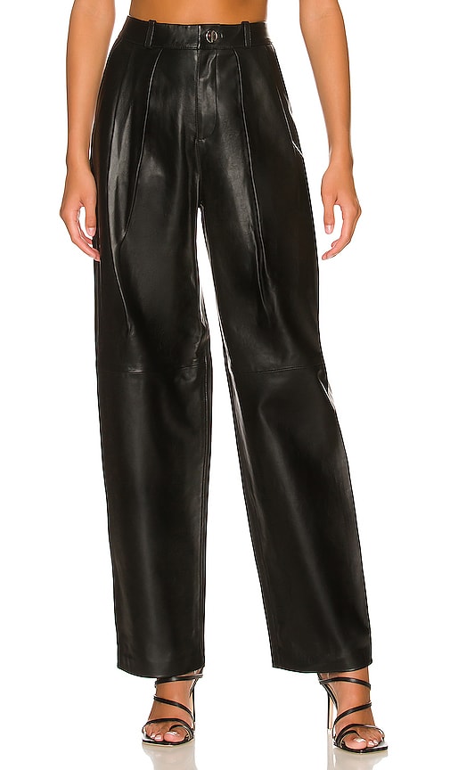 LPA Amalia Leather Pant in Black | REVOLVE