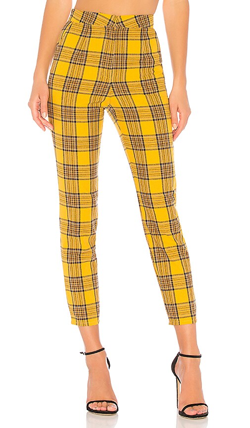 mustard plaid pants