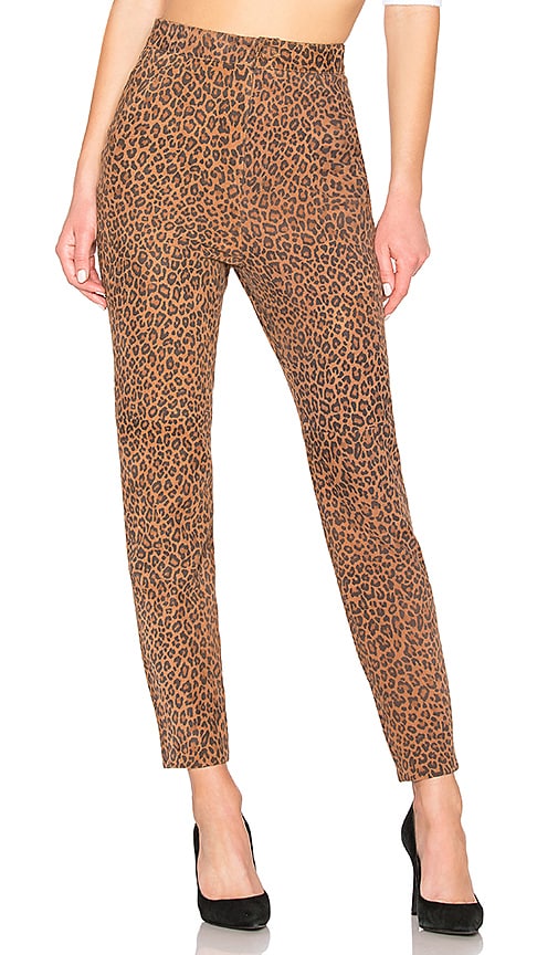 leopard leather pants