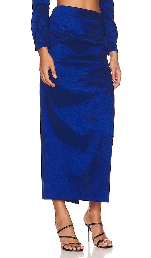 Shop Lpa Cleo Maxi Skirt In Blue Mood