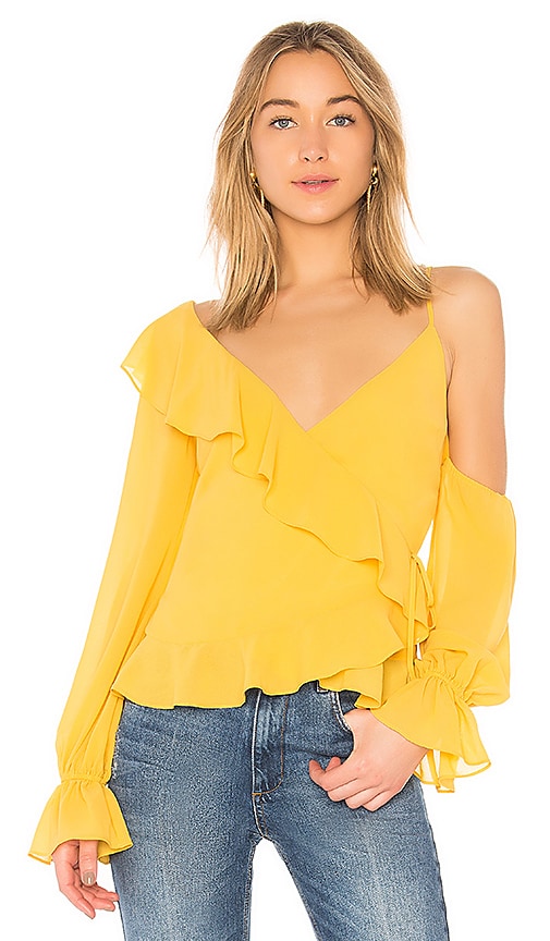 yellow wrap top