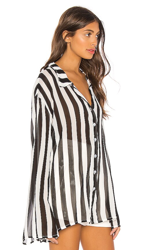 LPA Baby Doll Shirt in Black & White Stripe REVOLVE