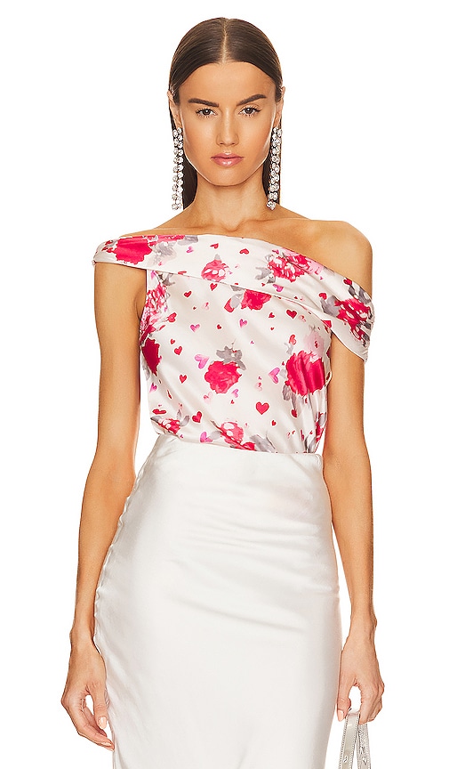 Lpa Maryana Blouse In Red & Pink Floral