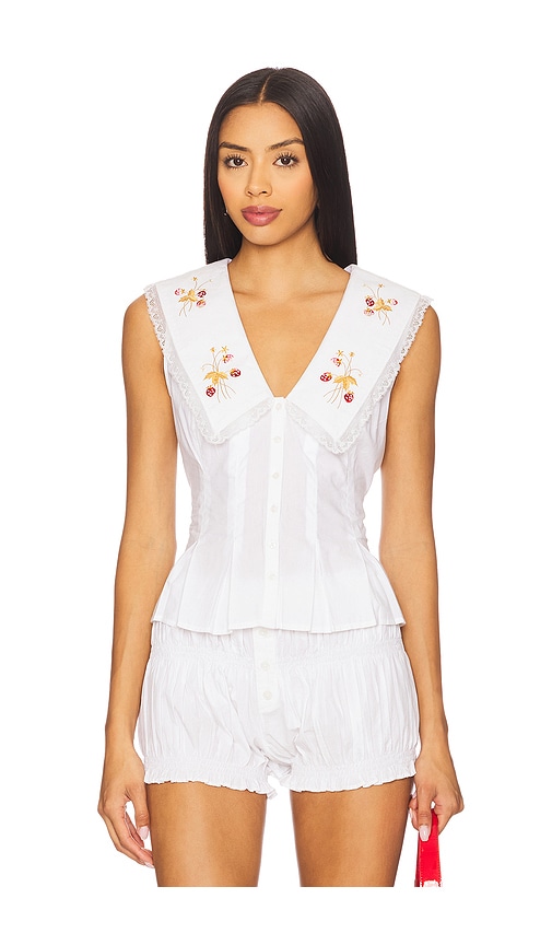 Evelyn Top in White. - size XS (also in L, M, S, XL, XXS)