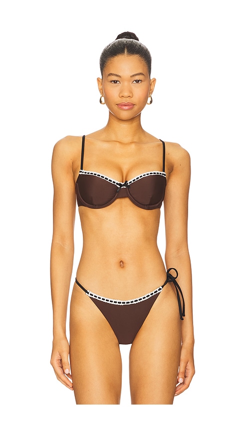 Camelia Top in Brown. - size XS (also in L, M, S, XL, XXS)