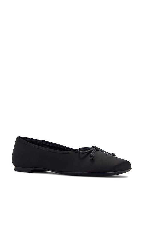 Shop Lpa Natasha Ballet Flat In Black Satin