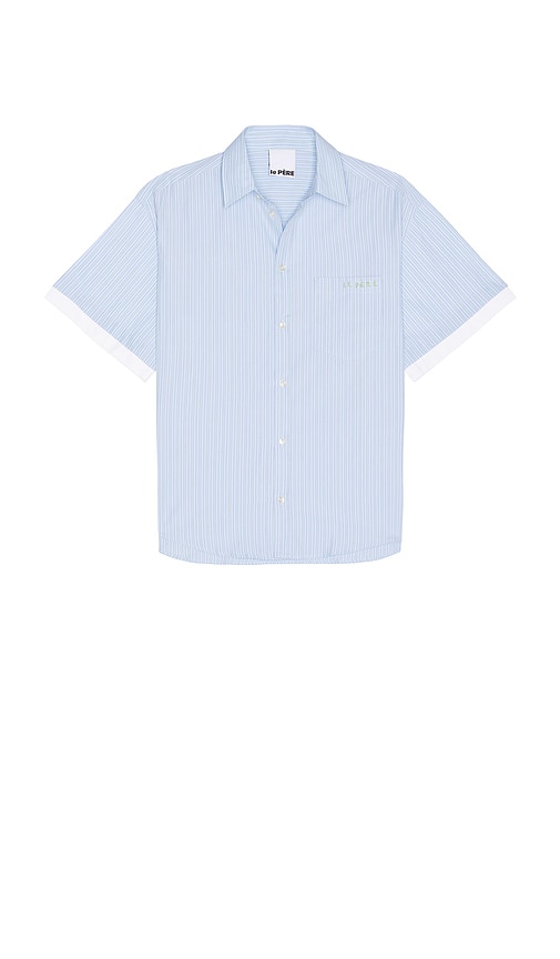 Le Pere Le Pre Double Short Sleeve Button Down Shirt