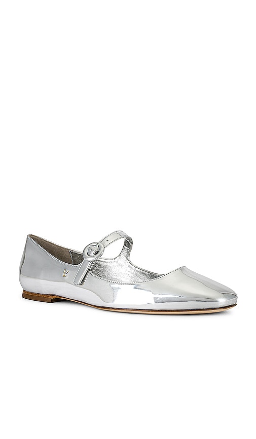 Shop Larroude Blair Ballet Flat In Metallic Silver