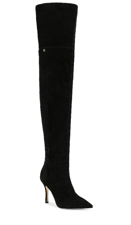 Shop Larroude Kate Over The Knee Boot In Black Suede