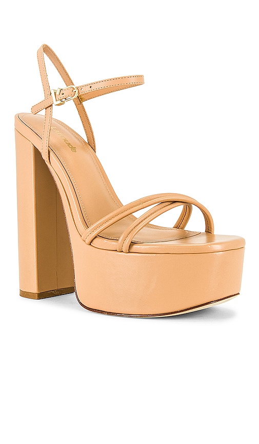 Shop Larroude Annie Platform In Tan