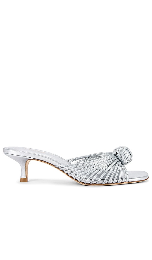 Larroude Valerie Mule in Metallic Silver