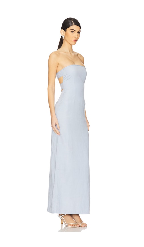  La Porte Trägerloses Kleid Mit Breiten Riemen Am Rücken Romy In Baby Blue. Größe S. Also In M, L, Xl. 