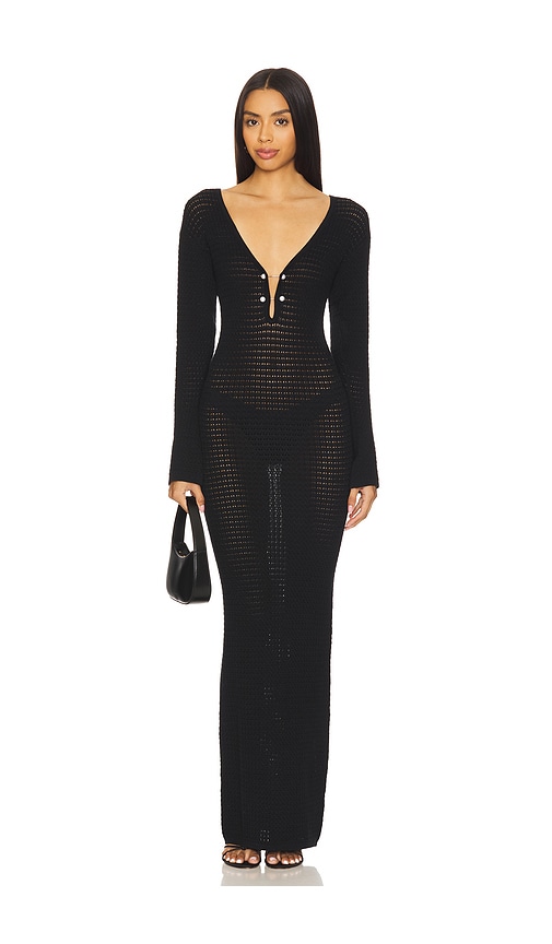 Crochet Maxi With Signature Pearl Details Dress in . - size L (also in M, S, XL, XS) - La Porte - Modalova