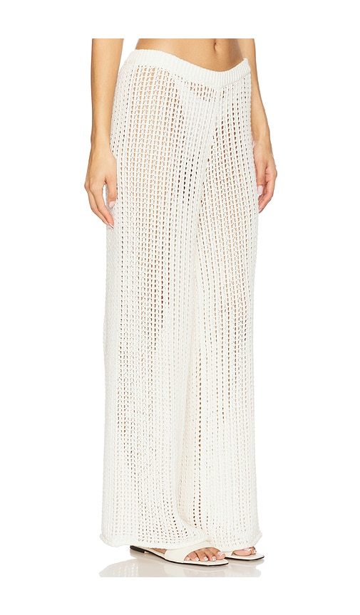 Shop La Porte Mia Windowpane Knit Pant In Cream