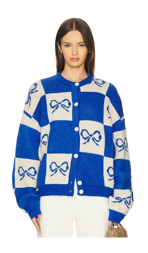 超希少 45rpm ビンテージ ニット ブルゾン 総柄 ランダムストライプ Lisa Says Gah Lauda Cardigan in Navy Bow Check | REVOLVE