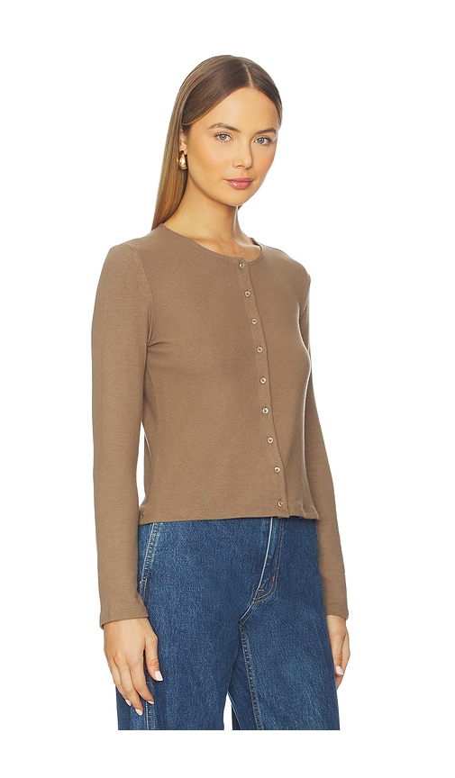 Leset Lauren Classic Cardigan In Brown