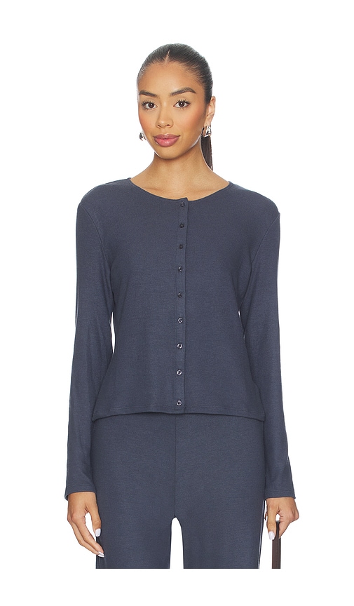 Leset Lauren Classic Cardigan In Blue