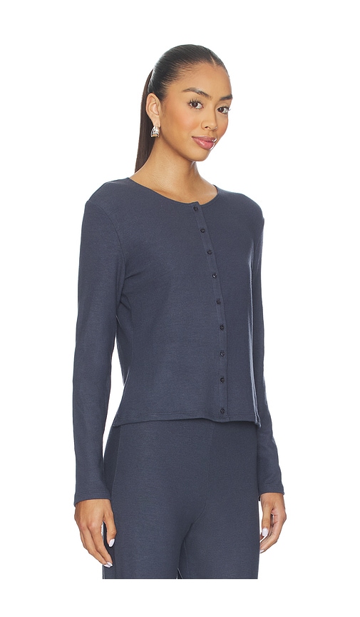 Leset Lauren Classic Cardigan In Blue