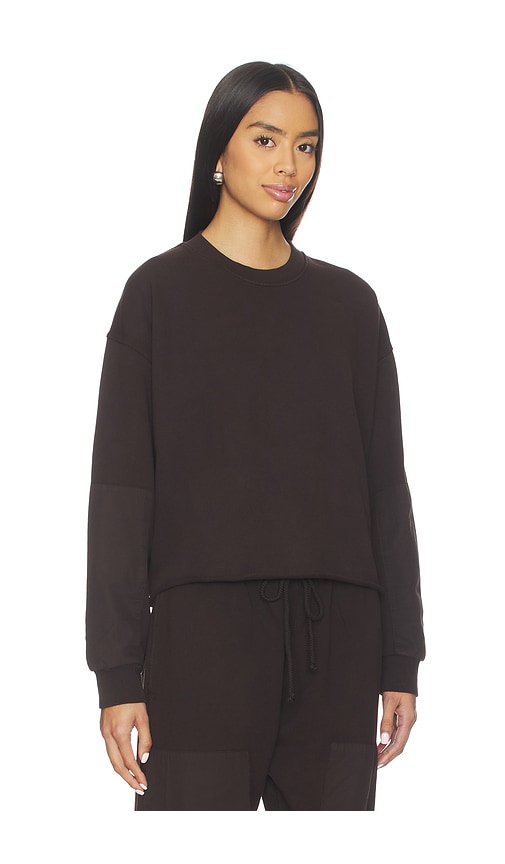 Leset Jamie Patch Crew Sweater In Brown