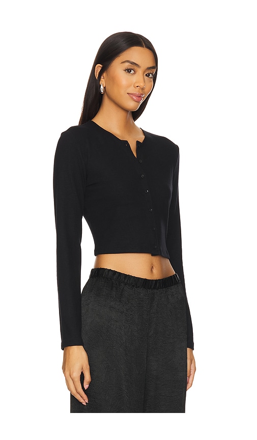 Shop Leset Lauren Crop Cardigan In Black