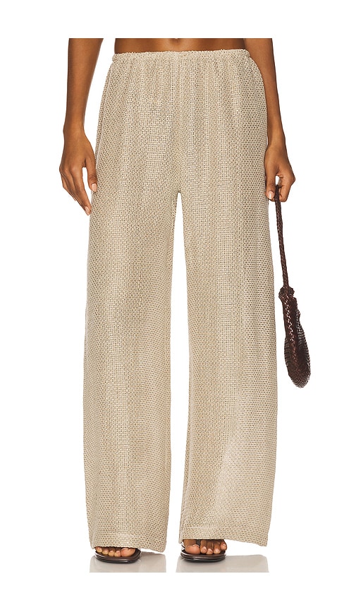 Stella Wide Leg Pant in Grey. - size L (also in M, S, XL, XS) - LESET - Modalova