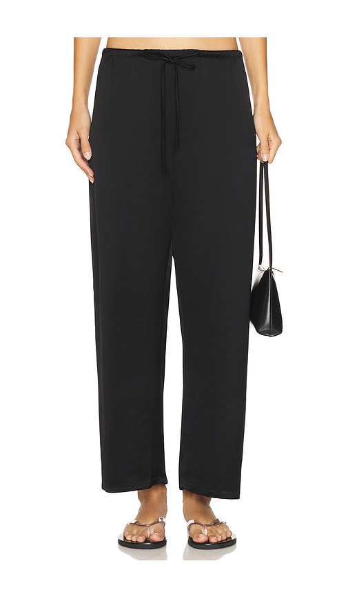 Barb Crop Drawstring Pant in Black. - size XL (also in L, M, S, XS)