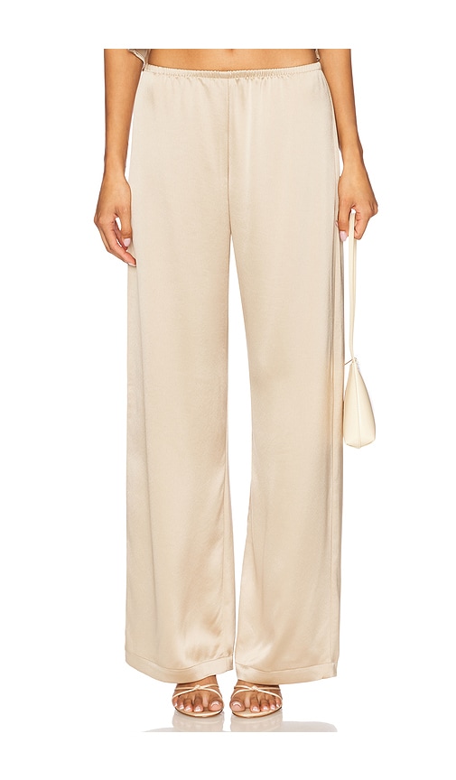 Barb Wide Leg Pant in Beige. - size M (also in S, XS) - LESET - Modalova