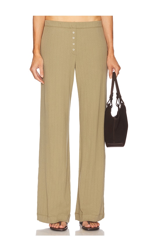 Pointelle Boxer Pant in Olive. - size XS (also in L, M, S, XL)