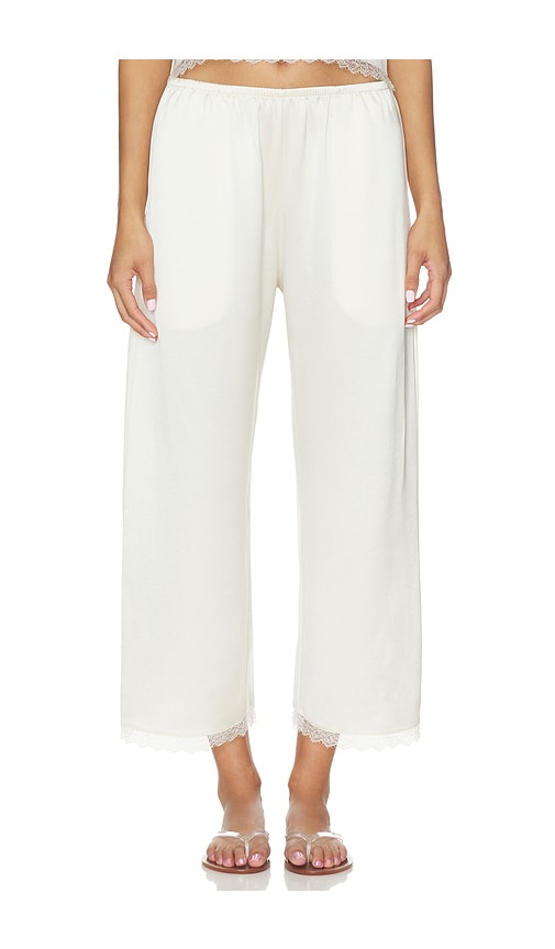 LESET Barb Lace Crop Pant in Cream. - size XL (also in XS)