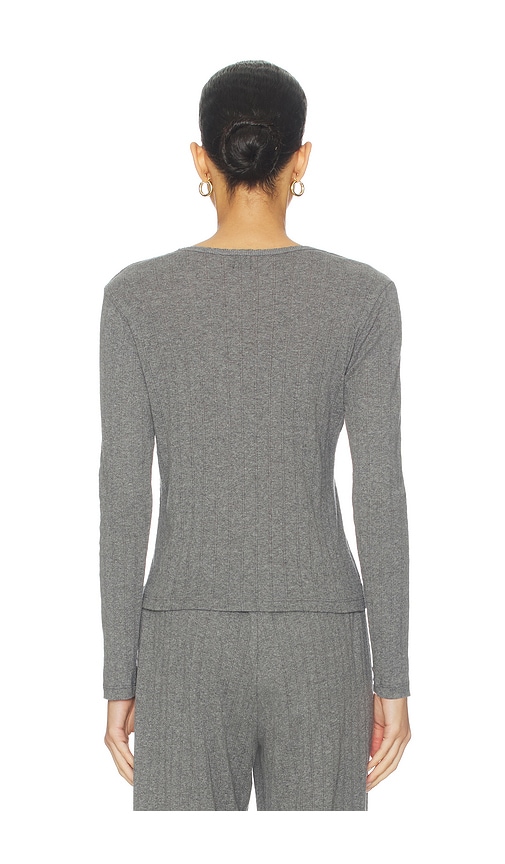  Leset Pointelle Langarm-henley In Grey. Größe L. Also In Xs, Xl. 