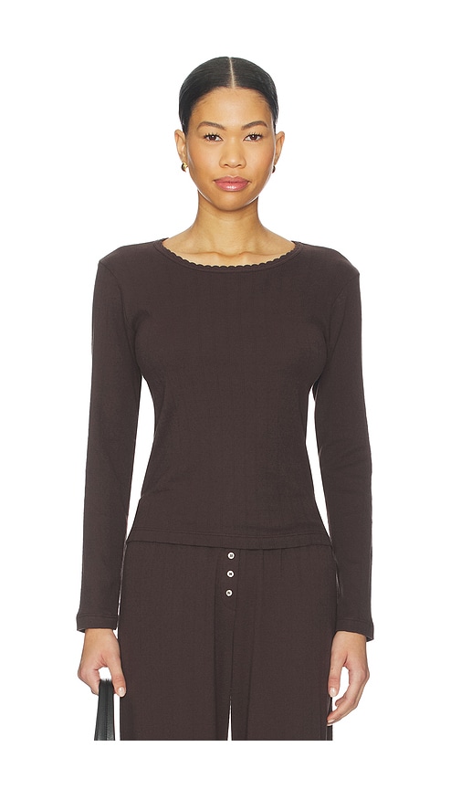 LESET Pointelle Slim Fit Long Sleeve