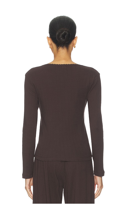  Leset Pointelle Slim Fit Langarm In Chocolate. Größe Xs. Also In S, M. 