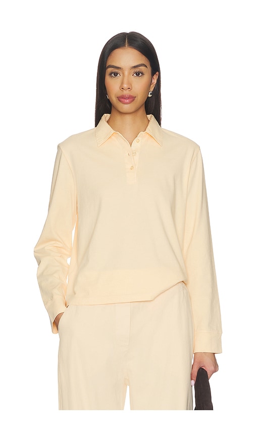 Leset Margo Long Sleeve Polo In Yellow