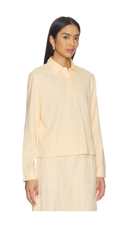  Leset Margo Long Sleeve Polo In Lemon. Size S. Also In M. 