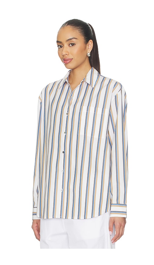  Leset Klassisches Hemd Mit Streifen Und Knopfleiste Yoshi In White,blue. Größe Xs. Also In S, M, L. 