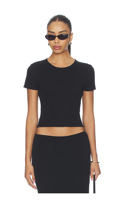 LESET Pointelle Baby Tee