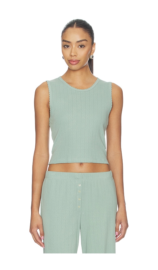 LESET Pointelle Sleeveless Crew