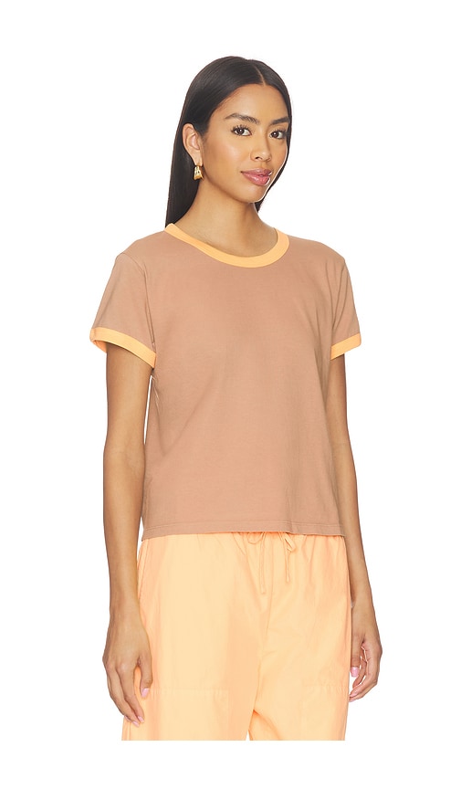 Leset Margo Ringer Tee In Brown