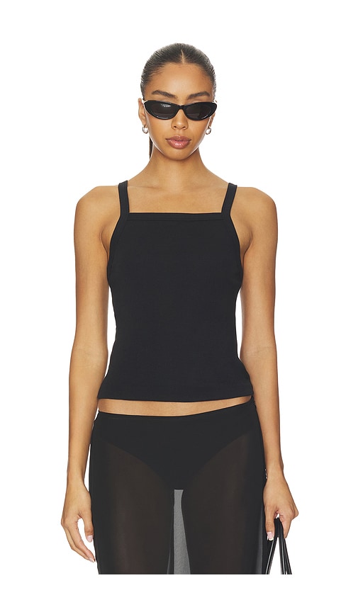 Leset Nando Square Neck Tank In Black