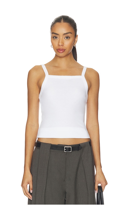 Leset Nando Square Neck Tank In White