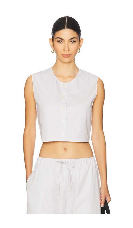 Yoshi Crewneck Vest Top in Cream. - size XL (also in M, S, XS)