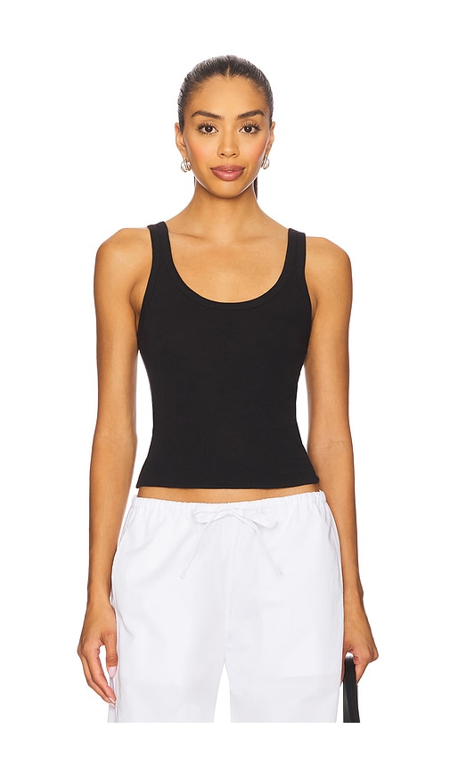 Laura Scoop Neck Tank in Black. - size XL (also in S)