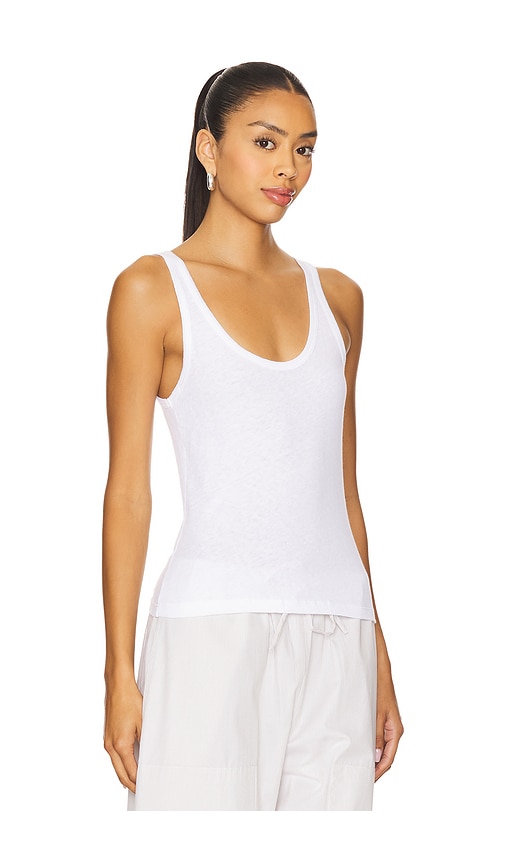 Laura Scoop Neck Tank in White. - size XL (also in L, M, S)