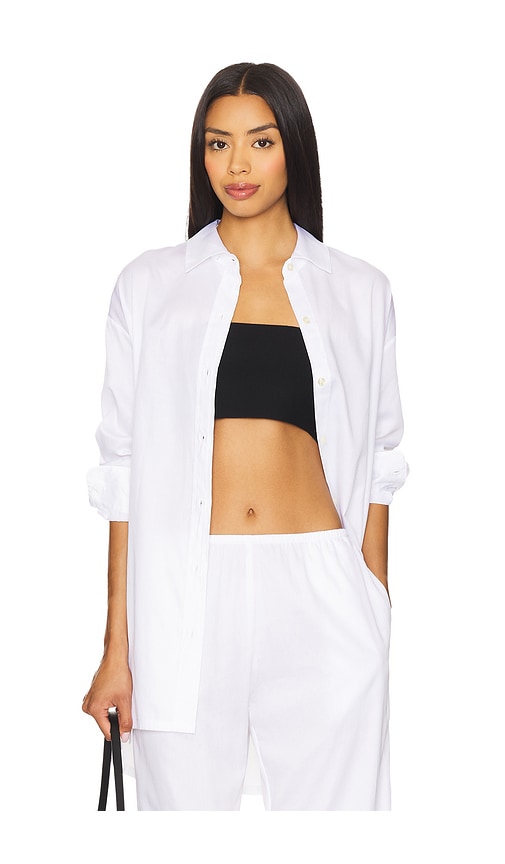 Yoko Oversized Button Down Shirt in White. - size S (also in L, M)