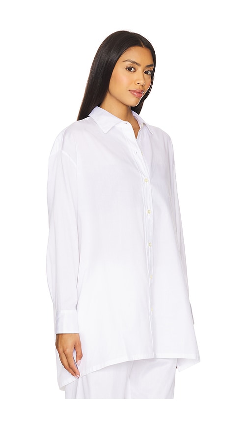 Yoko Oversized Button Down Shirt in White. - size XL (also in L, M, S)