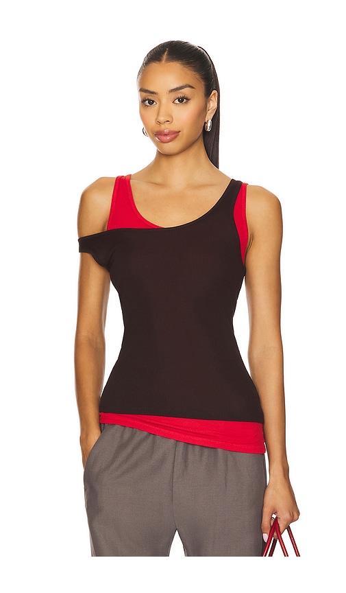 Rozzi Scoop Neck Tank in Chocolate. - size XL (also in L, M, S, XS)