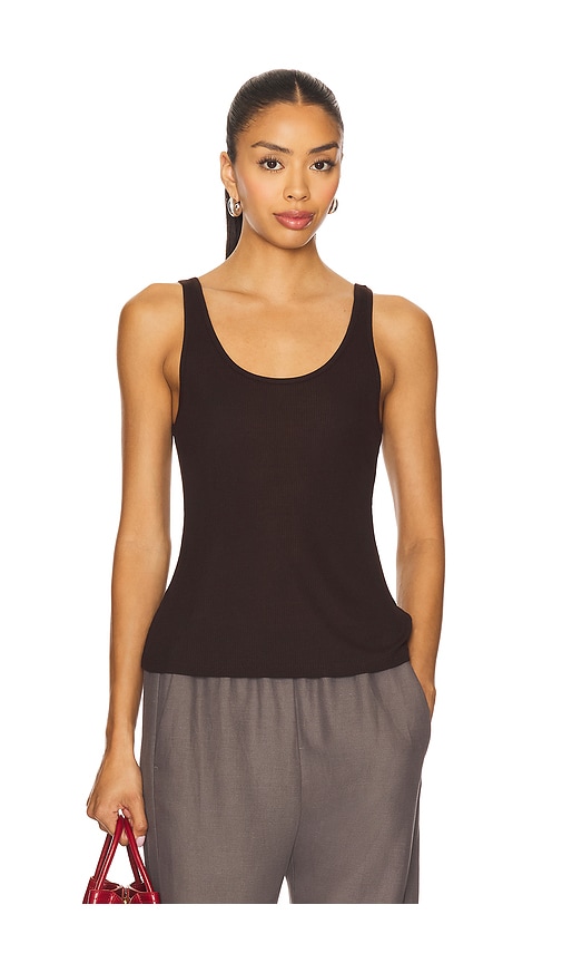 Rozzi Scoop Neck Tank in Chocolate. - size XL (also in L, M, S, XS)