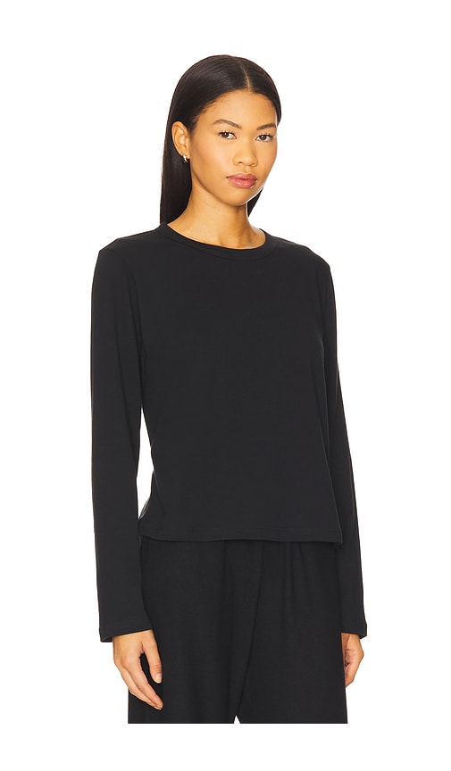 Leset Maya Long-sleeve Cotton T-shirt In Black