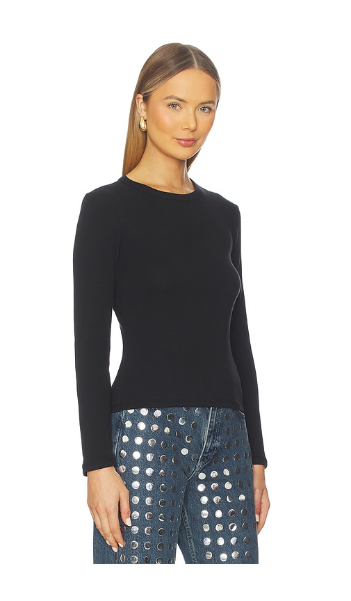 Leset Black Nando Slim Fit Long Sleeve T-shirt In Black