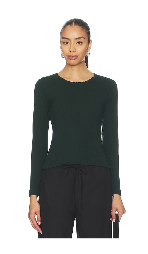 LESET Pointelle Slim Fit Long Sleeve